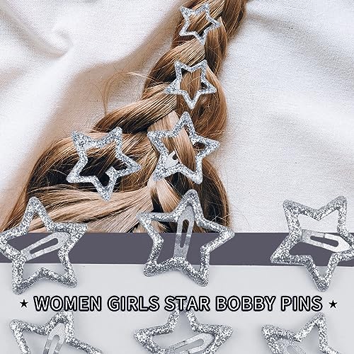 10 Pinzas de Pelo de Metal Brillantes para Niñas y Mujeres - Clips de Estrella Y2K 2000s y Accesorios Antideslizantes para Cabello Fino y Grueso miniatura 3