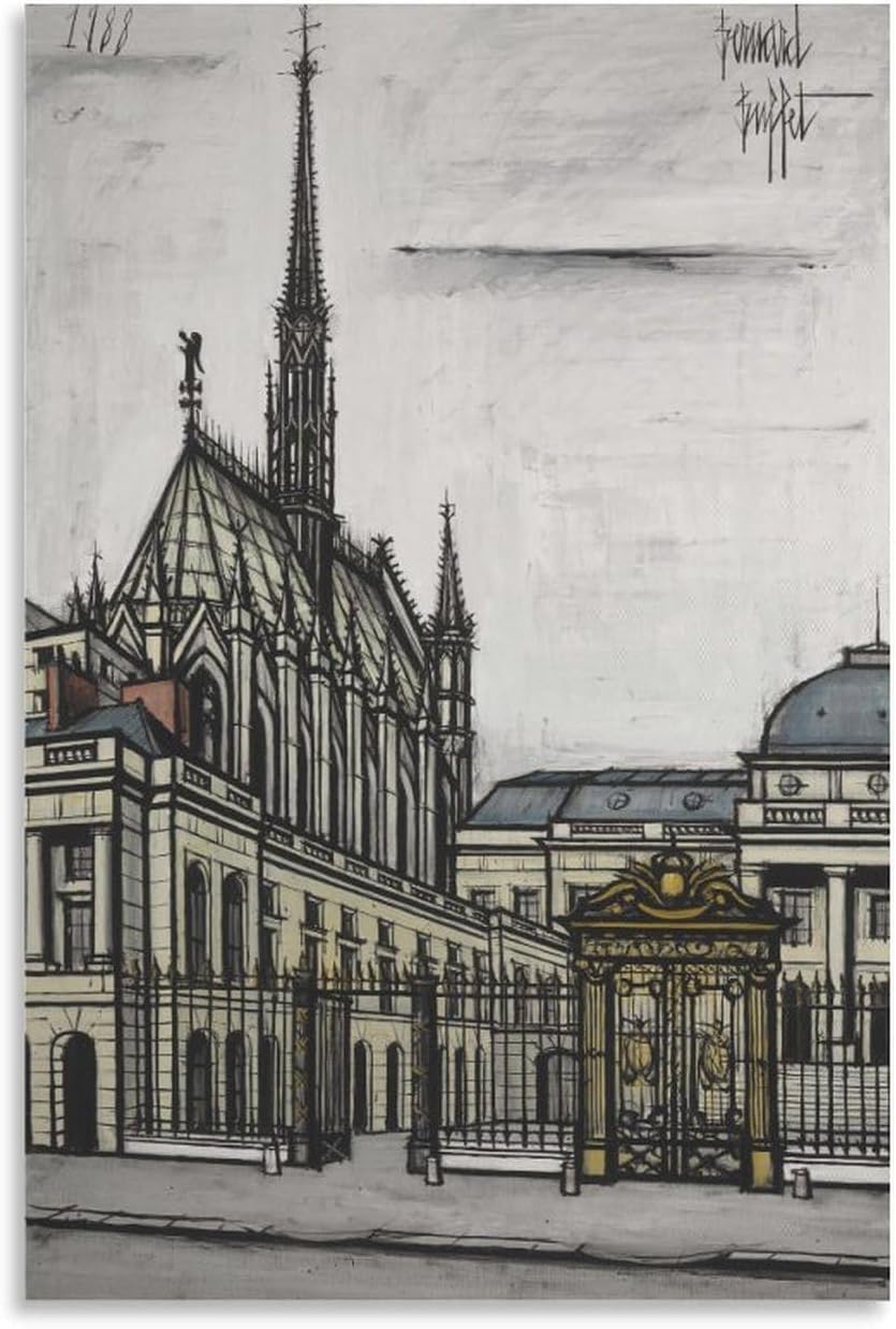 ZZYGGN GMGSW Sainte-Chapelle by Bernard Buffet Poster and Prints Vintage Wall Art Picture Bernard Buffet Canvas Painting for Office Decor 40x60cmx1 Frameless