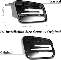 Asasytal Tükör Borítás Mercedes Benz A W176 B W246 C W204 E W212 S W221 CLA GLK GLA Modellekhez - Fényes Fekete ABS Műanyag Visszapillantó  3