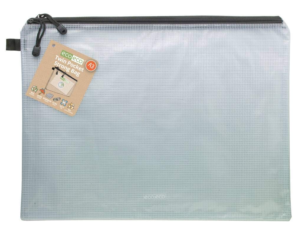 Sac en maille Tuff Coque Eco-eco A3 recyclé double poche zip ultra robuste
