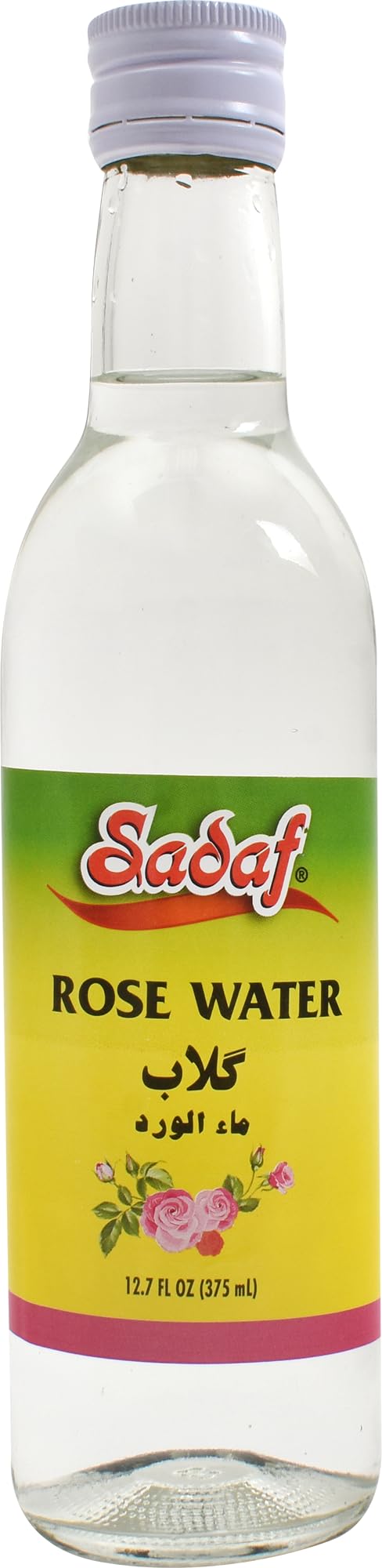 Sadaf Natural Rose Water - Food Grade Rose Water for Cooking, Baking, Food Flavoring or Drinking - Ideal for Persian Desserts or Beauty Care - Kosher - 12.7 Oz Bottle