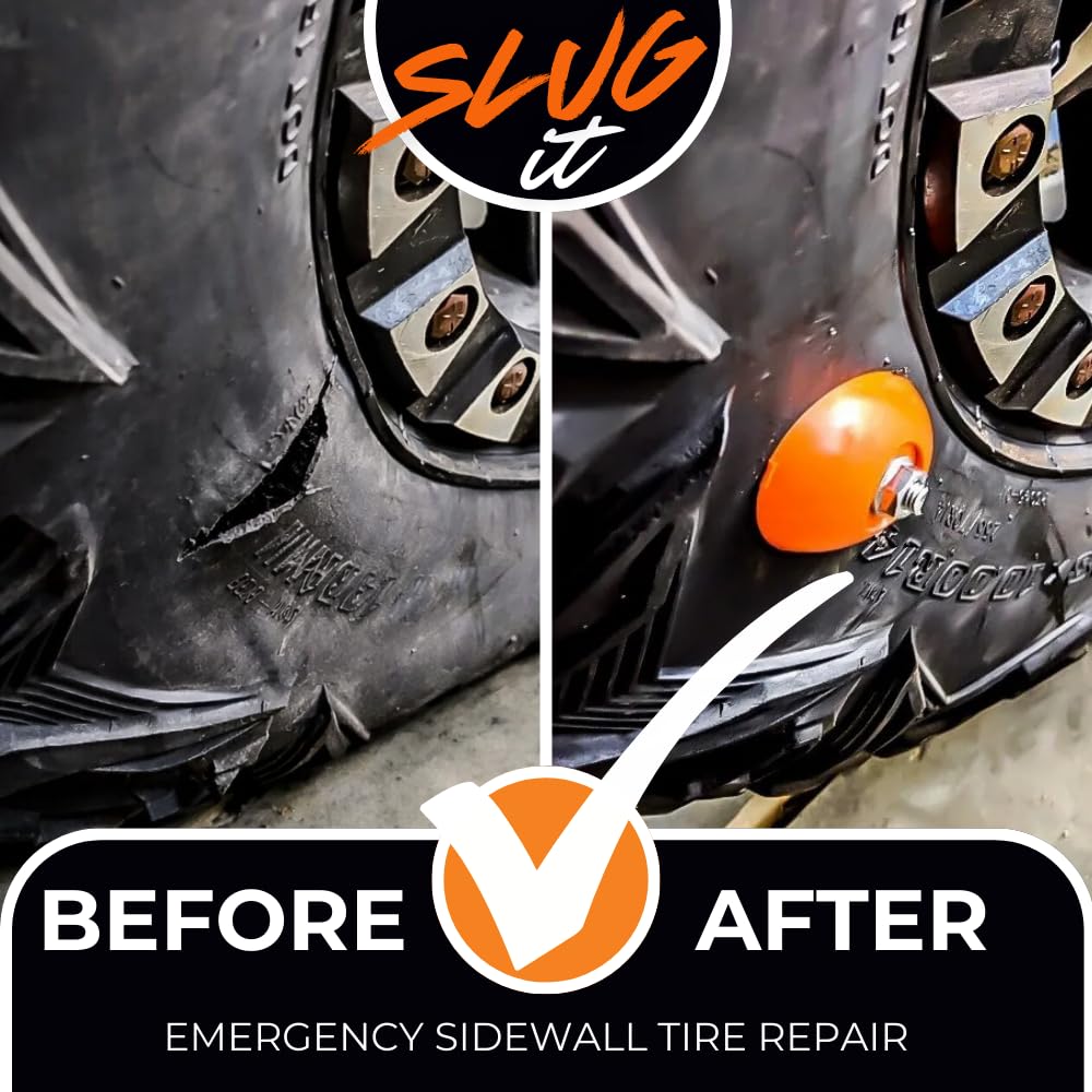 Sidewall Slug Tire Repair Kit Official – Emergency Sidewall Plug for ATV, UTV, Lawn Mower, Golf Cart, and Snow Blower Tires – Heavy-Duty Off-Road Tire Fix – Made in USA