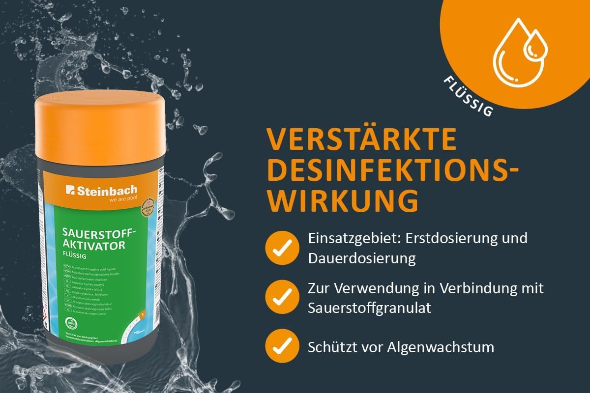 Steinbach | Wasserpflege Sauerstoff Starter Set I Pool Starterset für Einsteiger I Sauerstoffgranulat & Sauerstoffaktivator | Pool-Zubehör-Set ideal für Erstdosierung