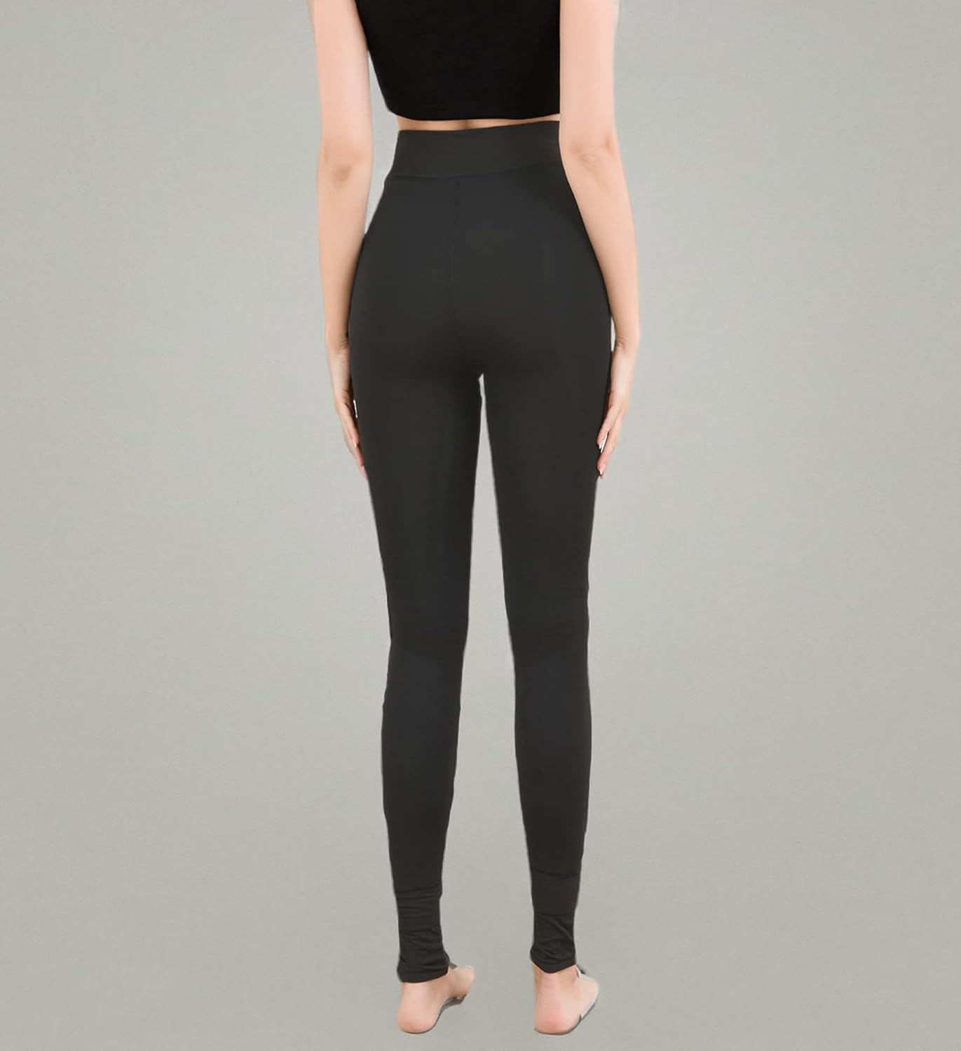 Laeyzuo Women's High Waisted Fleece Lined Leggings Pants Winter Elastic Warm Thick Tights - Image 6