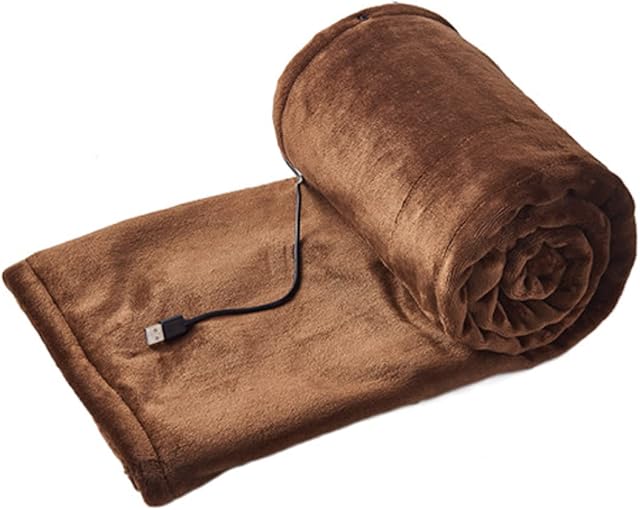MISNODE Heated Blanket, Electric Throw Soft Fleece Electric Blanket, Machine Washable Soft and Comfortable Fast Heating Warm Blanket Throw, Brown