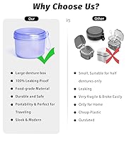 Vista 7 de Estuche de dentadura grande mejorado 2023, caja de baño sin fugas, caja de limpieza de retenedor, cuidado limpio completo para dentaduras, frenillos