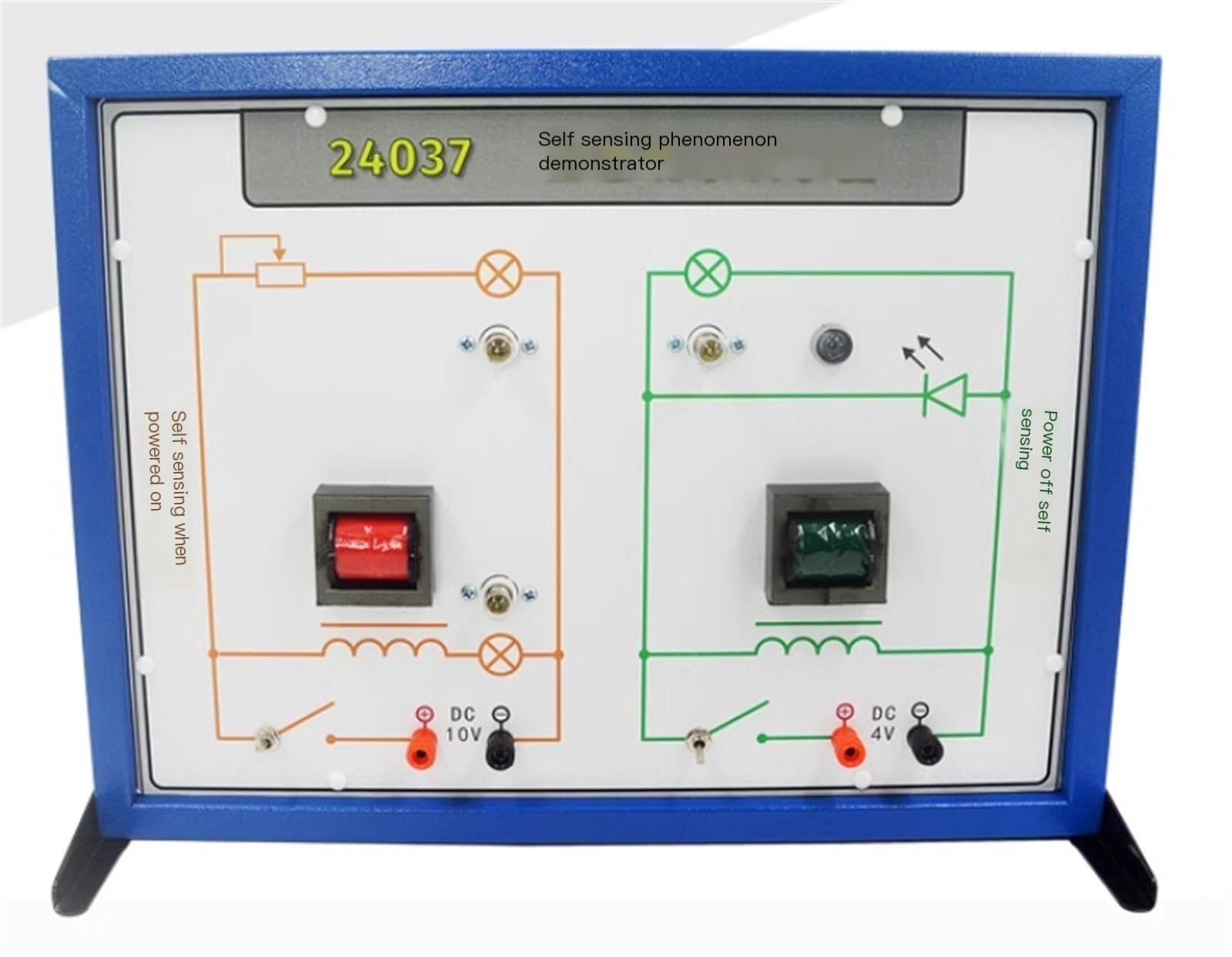 Selbstinduktionsdemonstrator mit zwei Induktoren, selbstinduziertes Ein- und Ausschalten | EMF LED-Glühbirne, visuelle Anzeige, DC 4 V/10 V, elektromagnetische Induktion, Physik-Laborinstrument