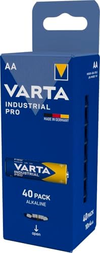 VARTA Batterien AA, 40 Stück, Industrial Pro, Alkaline Batterie, 1,5V, Vorratspack, Made in Germany [Exklusiv bei Amazon]