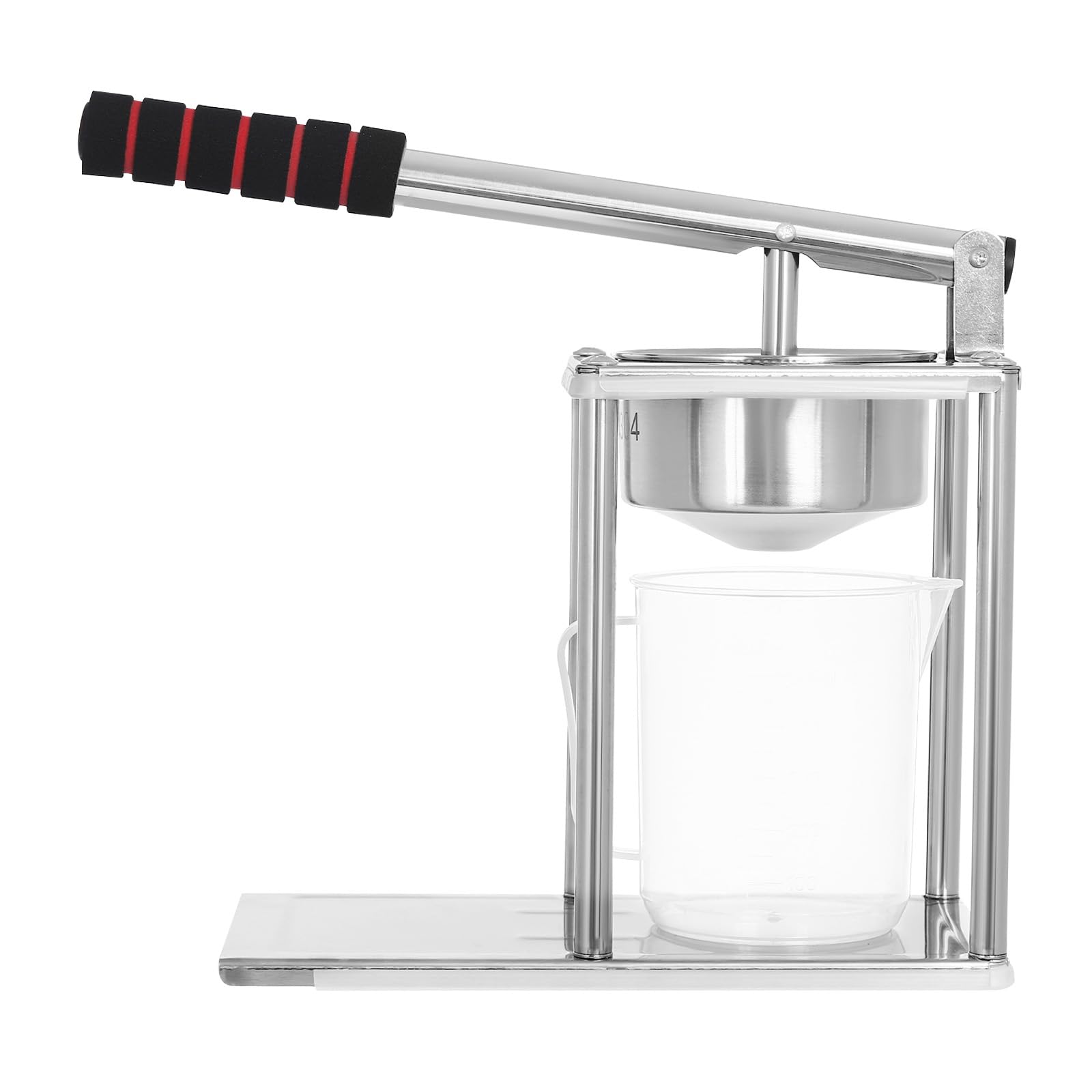 Spremiagrumi manuale in acciaio inox (SUS304) – spremiagrumi professionale con misurino da 500 ml, colino piatto e beccuccio extra grande per arance, limoni, melograni, facile da pulire