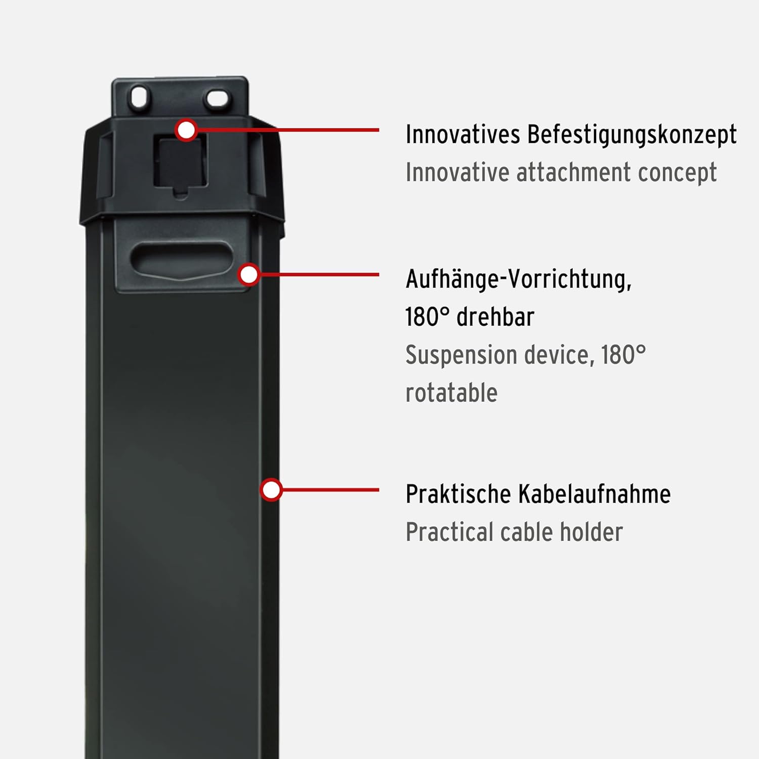 Brennenstuhl Premium-Line Comfort Switch Plus Power Strip 6-Way (3 m Cable, Additional Hand/Foot Switch, Wall Mounting, Made in Germany) Black/Grey