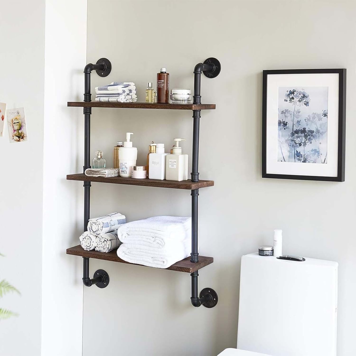 Modern Floating Shelves, Wall Mounted Large Storage Rack for Bathroom Organizer Bedroom Kitchen Living Room Decorative Display Stand Shelf - 80x25x65cm, 120x25x100cm(150x25x65cm) ()