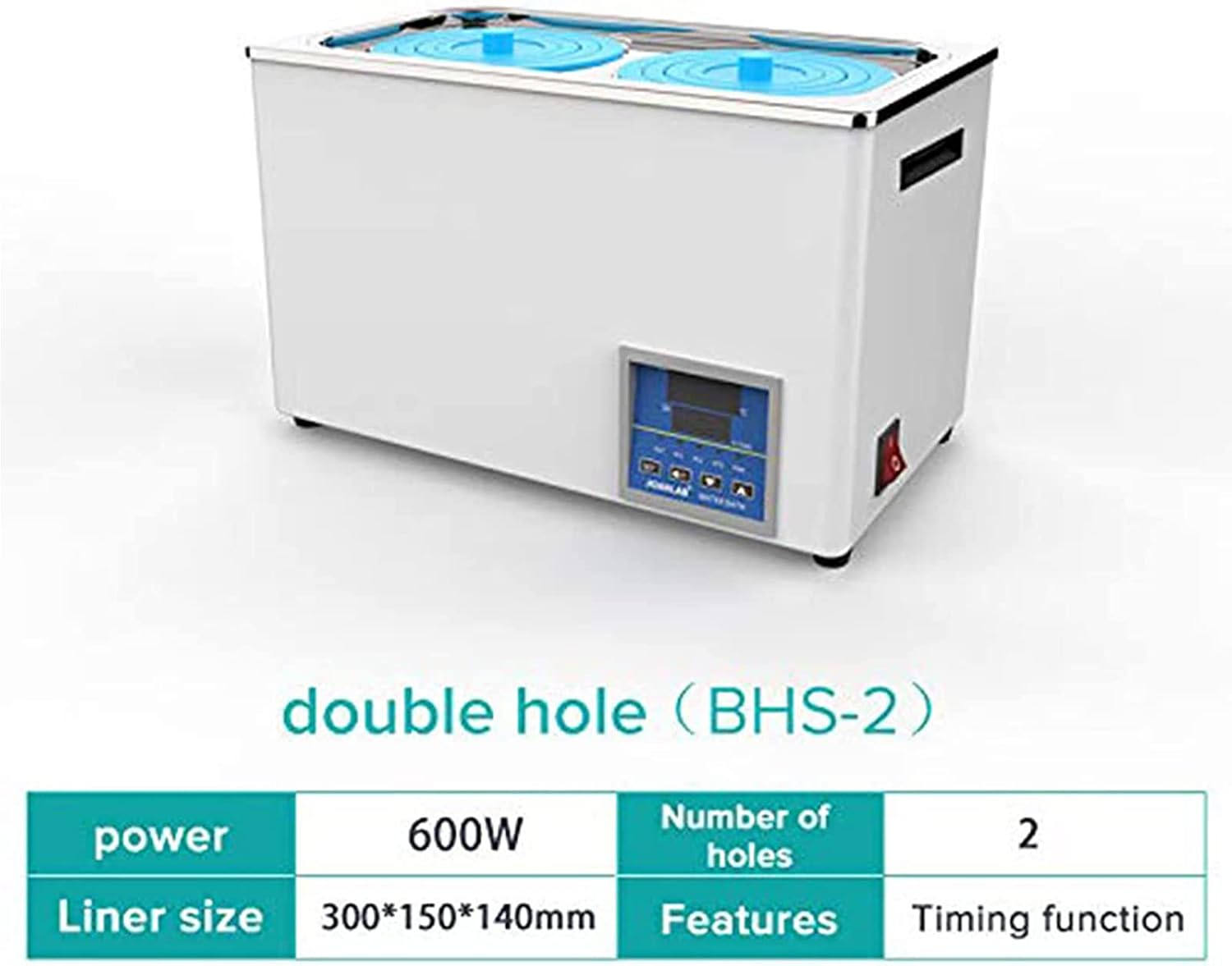 Lab Digital Thermostatic Water Bath, Electric Digital Display Lab Water Bath with Selectable Openings for Labs Experiments,Temperature Range:+10-100℃ (2 Holes)