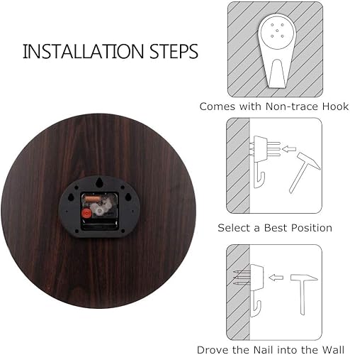 Miniatura 2 de Reloj de pared redondo con estampado de bandera jamaicana del Caribe con números arábigos, sin tictac, para dormitorios, sala de estar, baño