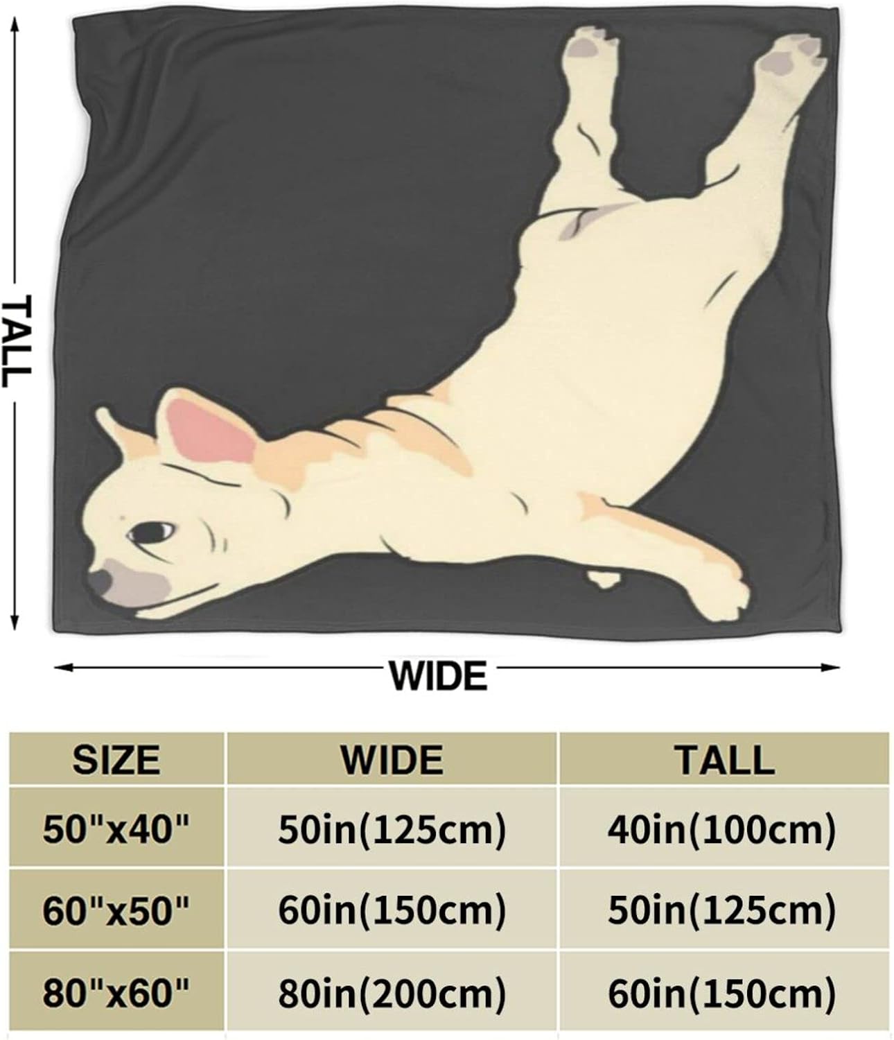 Mobeiti ウルトラソフトマイクロフリースブランケット フレンチブルドッグドッグラブハート オールシーズン用ブランケットマイクロフランネルフリースブランケットソファベッドリビングルームソファオフィスキッズティーン大人0x150cm ブランケット 毛布 サイズ 150x0