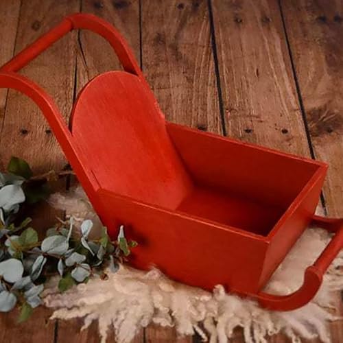 Miniatura 9 de Accesorio de fotografía para recién nacidos, trineo de Navidad, accesorio para sesión de fotos de niños y niñas, fotos de bebés, accesorios de