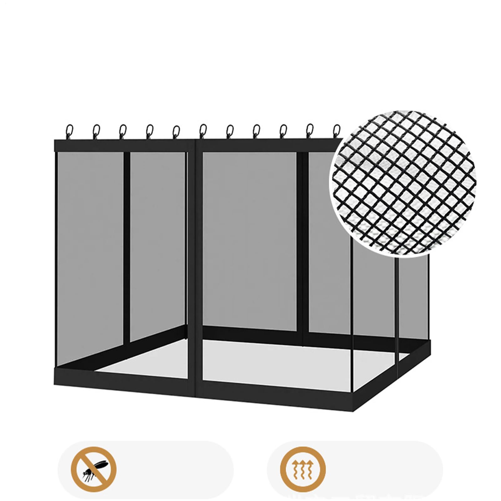 Zanzariera Gazebo | da Sole per Gazebo | Protezione Antizanzare UV-Resistente Traspirante per Esterno Terrazza e Campeggio