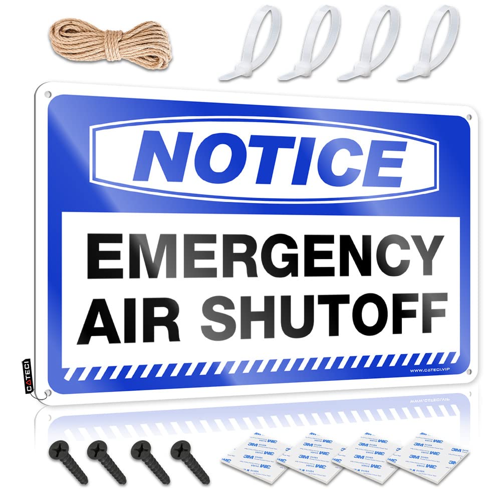 Vintage Metal Tin Sign Notice Emergency Air Shutoff Tin Sign Beer Tin Signs Vintage Sets Bar For Man Cave(30X40CM)