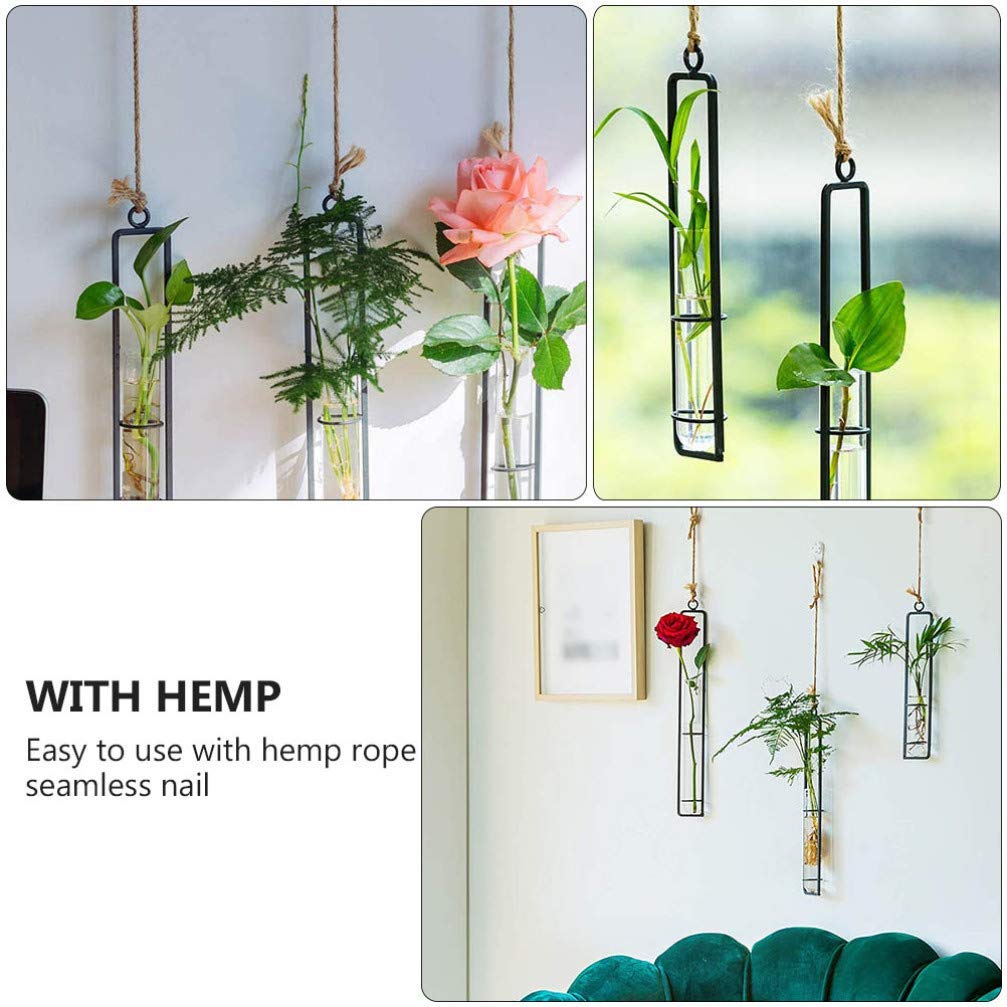Provetta da appendere Fioriera in vetro Contenitore per terrario in vetro Vaso per fiori con gemme per la decorazione domestica Piante verdi Matrimonio 3 kit
