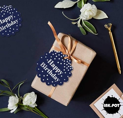 Miniatura 270 de Etiquetas colgantes para botellas de feliz cumpleaños, paquete de 100 unidades Blanco,Aqua Blue,Negro,Azul,Azul turquesa oscuro,Rosa