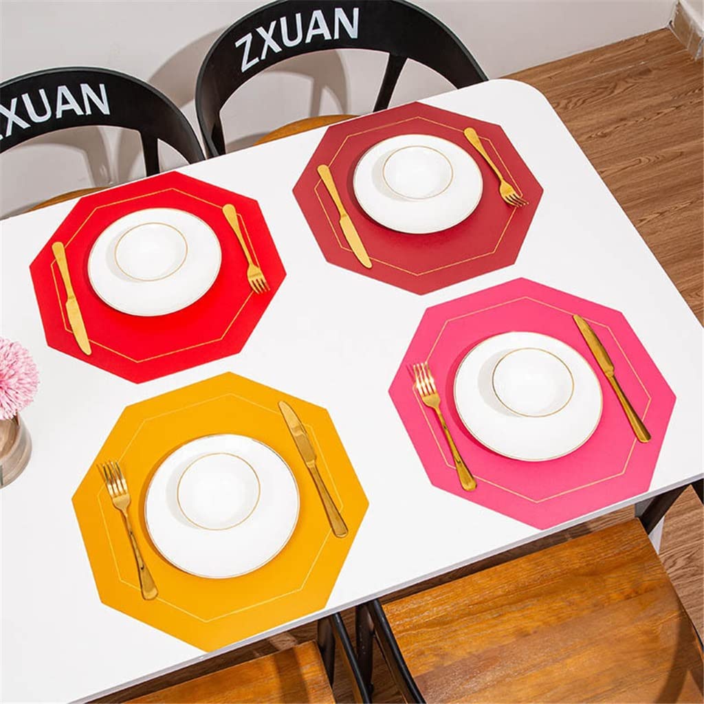 6 Pcs Napperon en Cuir Coussin Isolant Napperons Occidentaux sous-Verres Tapis de Table Vaisselle Cuisine Accessoire (Color : F) HGCHH