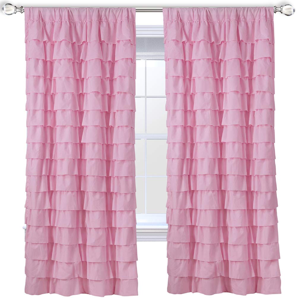 Pink Ruffled Curtains Panels Curtains & Drapes 2023