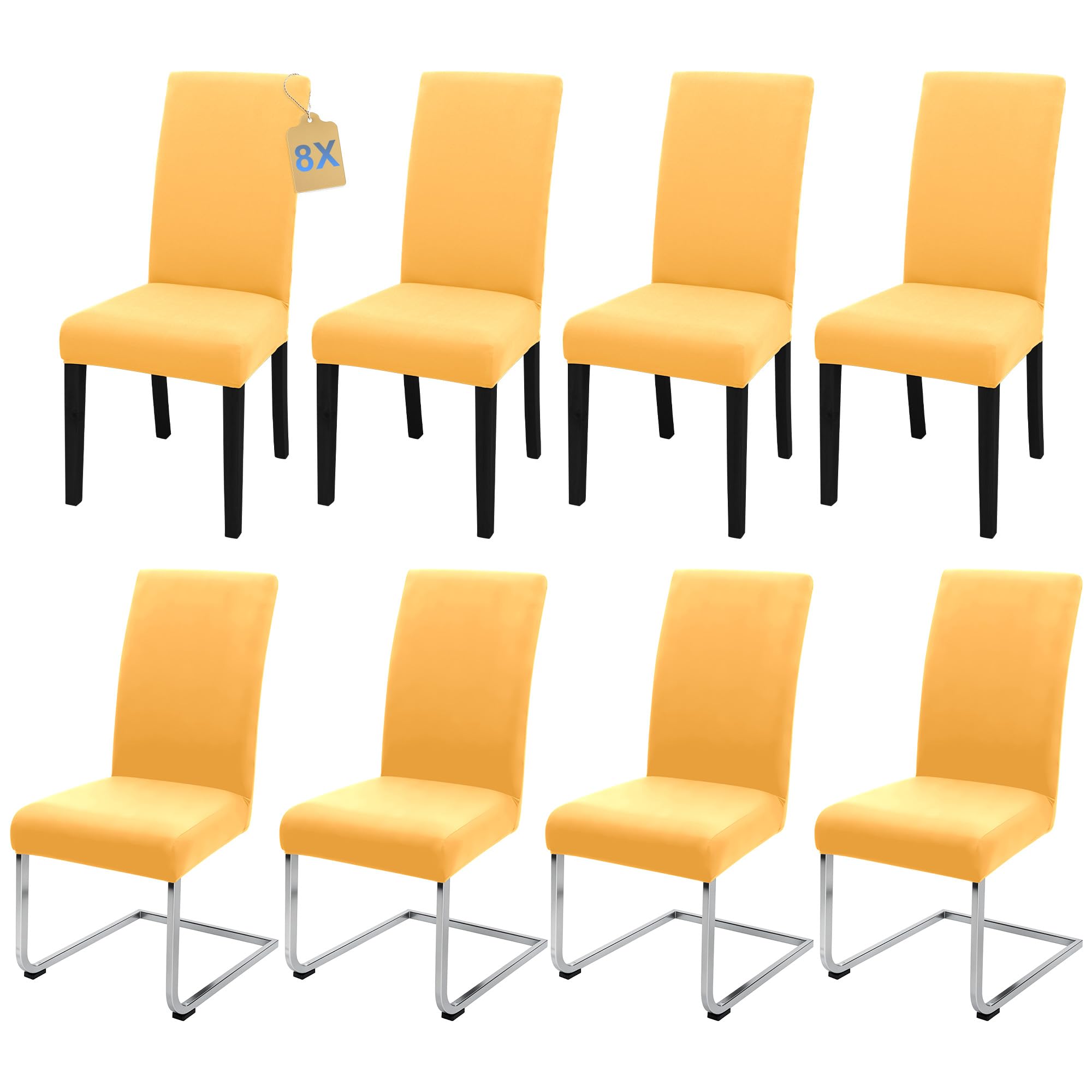SUKAIKEQA Stuhlhussen 6 Stück Stretch Stuhlbezug Schwingstuhl Esszimmer