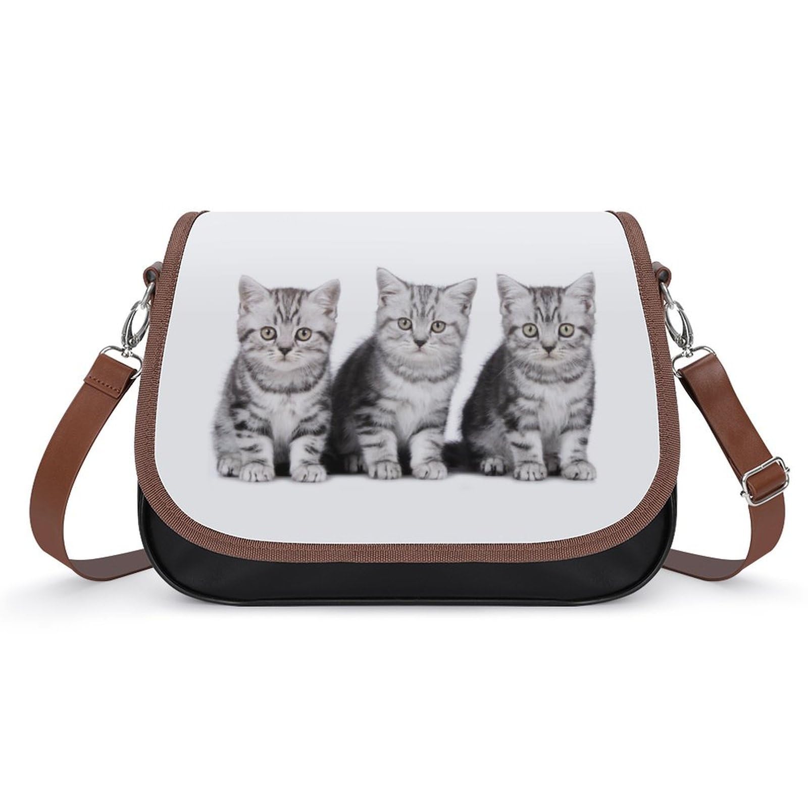 ショルダーバックを下げたエキゾチックショートヘアさん(グレー) ショルダーバックを下げたエキゾチックショートヘアさん(グレー