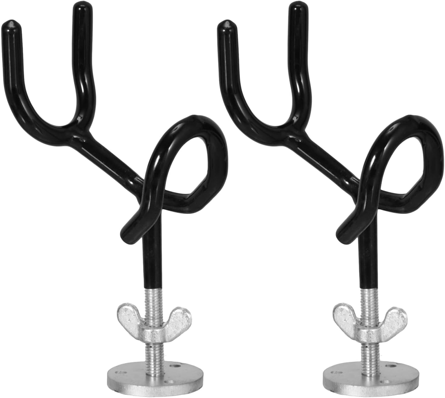 BESPORTBLE 2pcs Adjustable Steel Fishing Rod Holder with Mounting Base Steel Pole Holder for Garage Bank Fishing and Outdoor Use