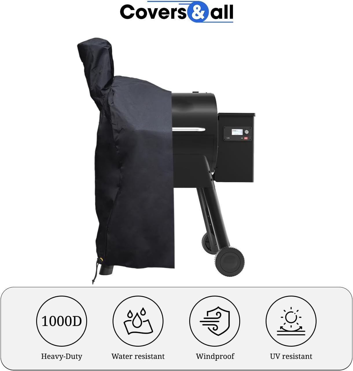 Covers & all Traeger Pro 22 Pellet Grill Cover, Heavy Duty Waterproof Grill Cover for Outdoor Grill, UV & Weather Resistant, BBQ Grill Cover for Traeger Pro 575, Z Grills 550B (41" W x 25" D x 39" H)