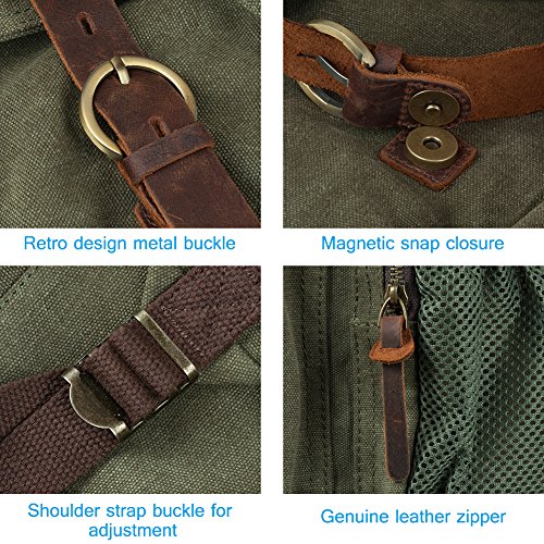 Pkuvdsl Vintage Canvas Backpack For Women, Hiking Leather Travel Backpack #TOP7