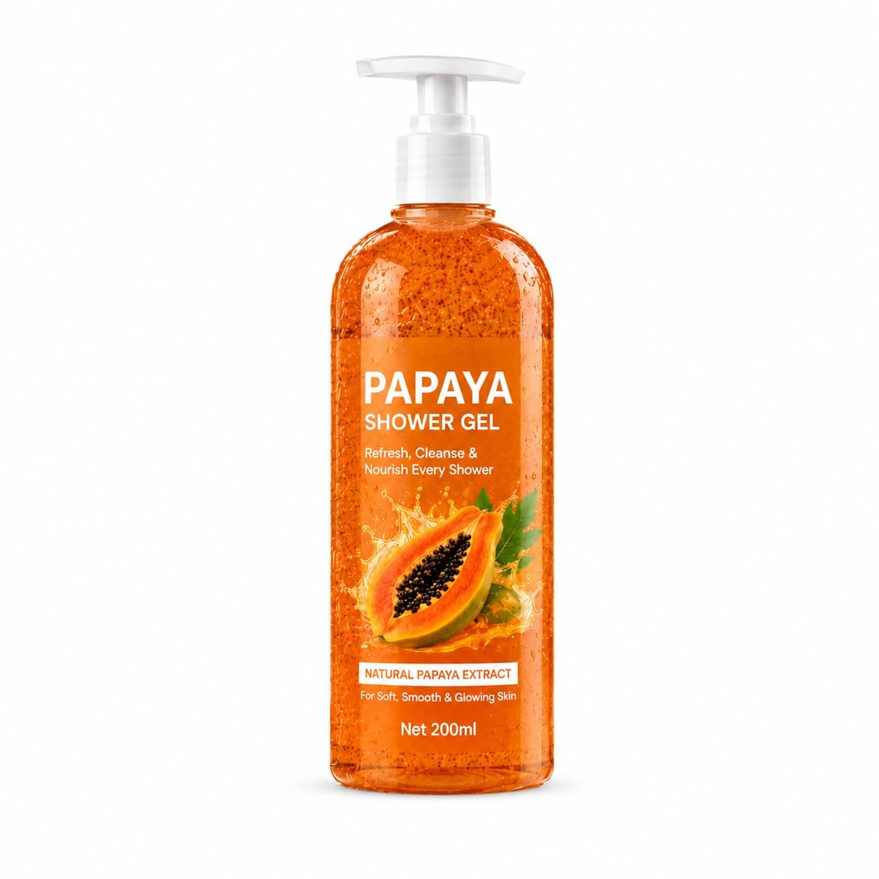 Papaya Shower Gel with Papaya Extract | Refreshing Body Wash for Daily Cleansing | Hydrating & Skin Conditioning Formula | Rich Foaming Bath Gel for Men & Women (200ML, PACK OF 1)-image-16