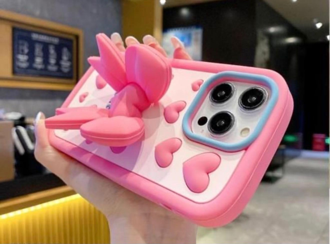 Dezet Cute Love Heart Butterfly for iPhone 17 Pro Max Case 3D