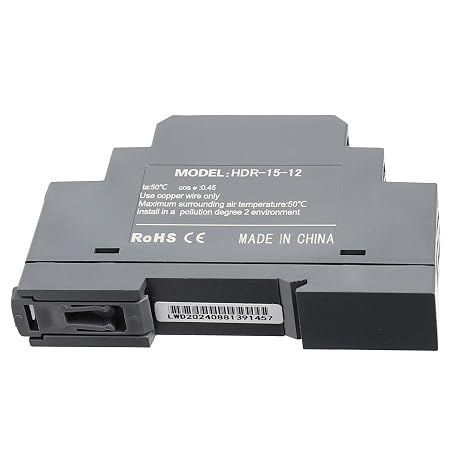 DC 12V 1.25A 15W HDR-15-12 Din-Rail Power Supply Transformer Switching Power Supplies Mountable Modular Power Supply for Industrial Automation Distribution Boxes Instrumentation