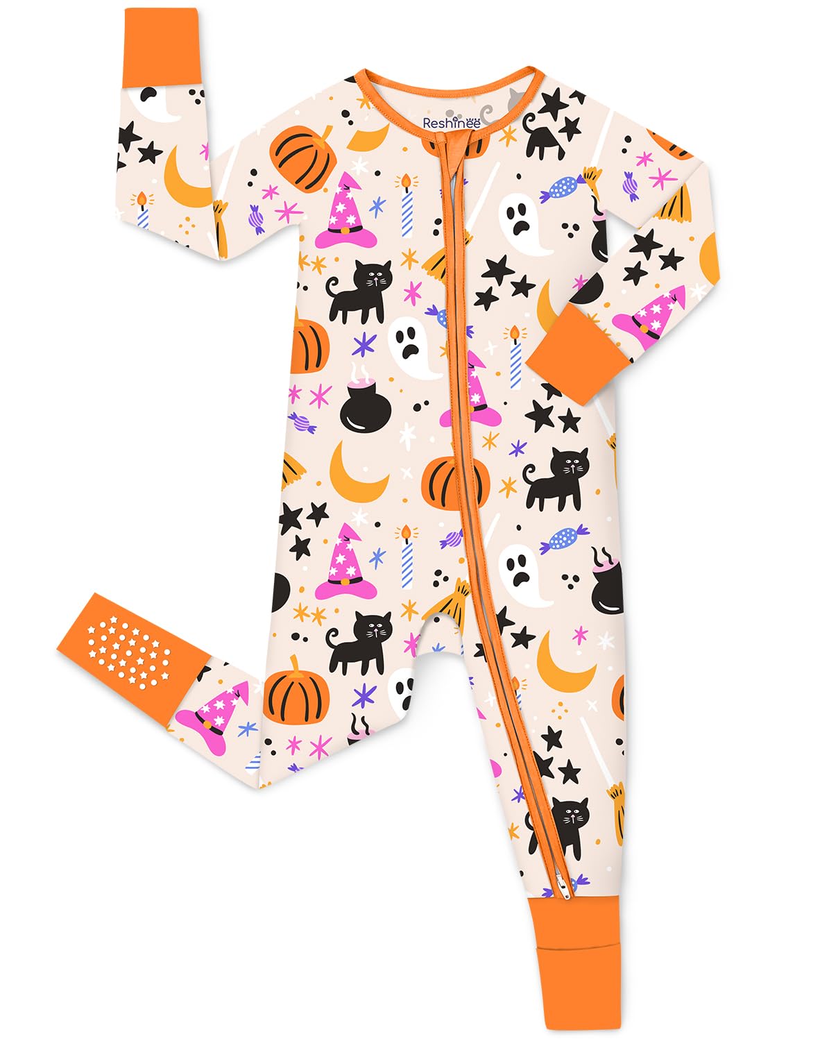 babee Reshinee Viscose Derived from Bamboo Baby Footie Pajamas Convertible Newborn Sleeper for Baby Girl Zipper Onesie 0-24M