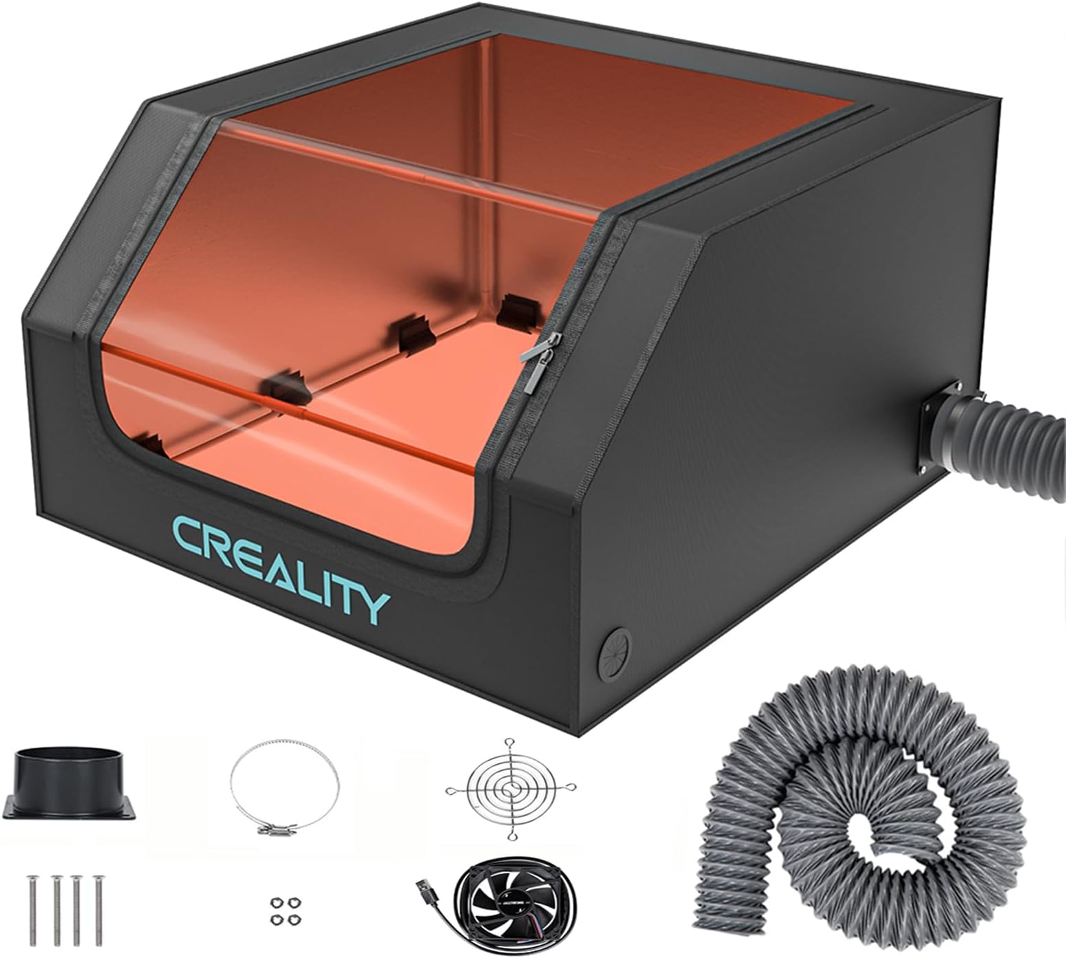 Official Laser Engraver Cover Tent, Fireproof and Dustproof Protective Enclosure with Exhaust Fan and Pipe for Most Laser Cutter, Insulates Against Smoke, Odor and Noise 700x720x400mm