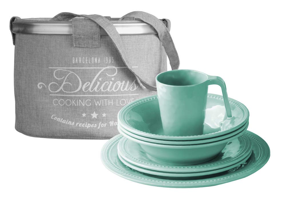 Service de table 16 pièces avec panier Whitecap Harmony Acqua 38145 vaisselle