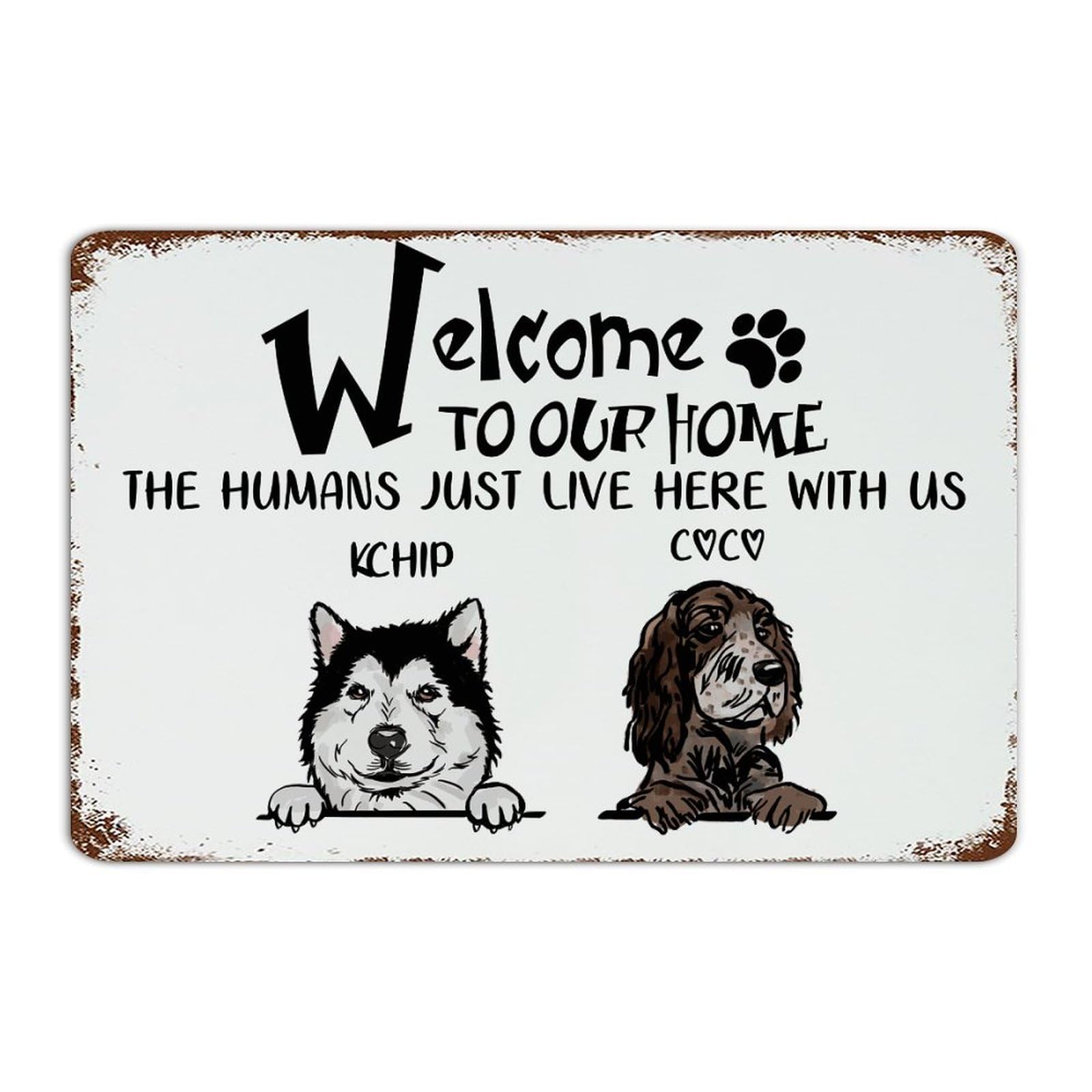 Cadeau pour chambre original : plaque métallique Welcome pour une entrée accueillante