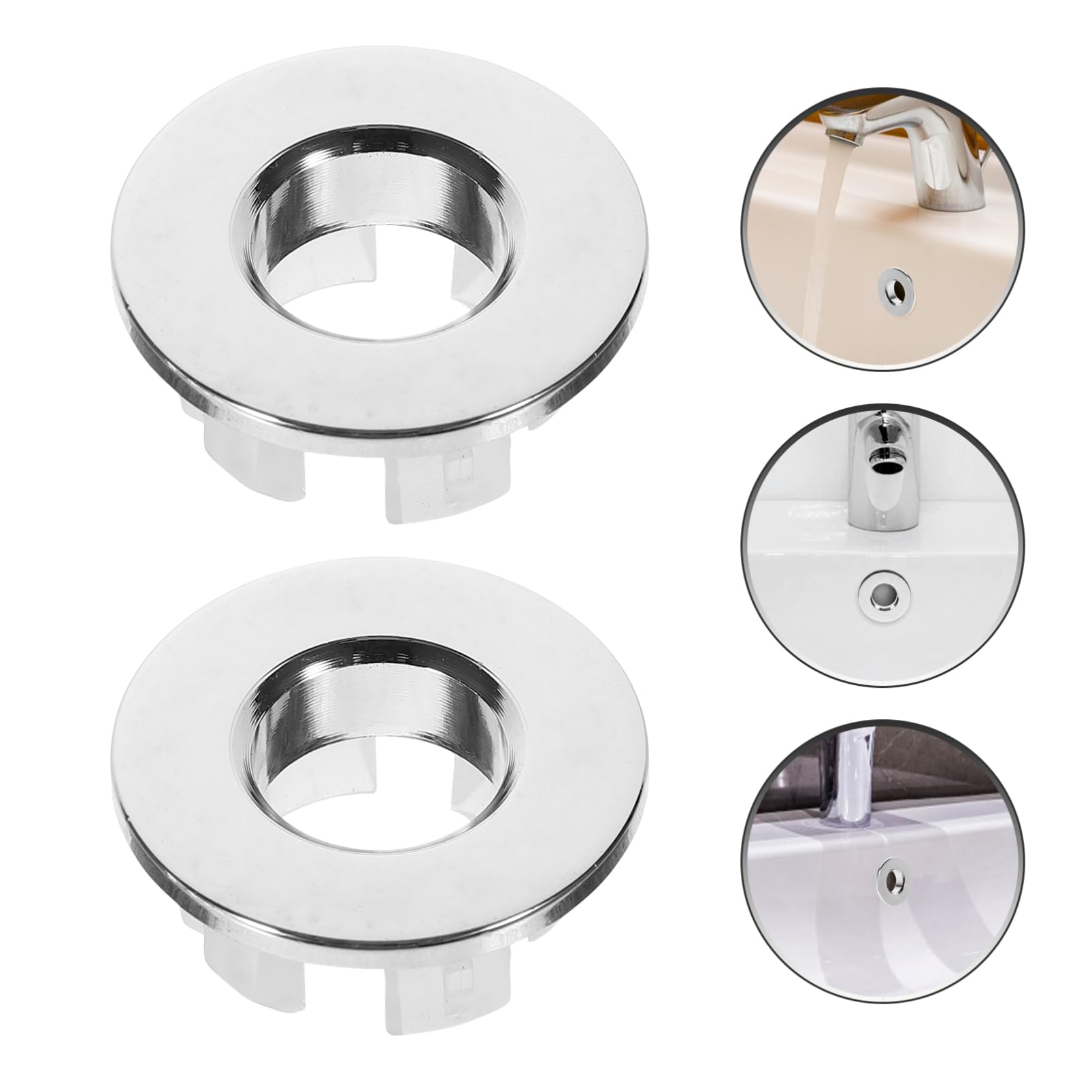 SHINEOFI 5 Set Copertura Decorativa Per Lavabo Bagno Troppopieno Del Lavandino Drainamento Di Overflow Copriforo Troppopieno Lavello Nero Cucina Silver Rame 4 Pezzi * 5