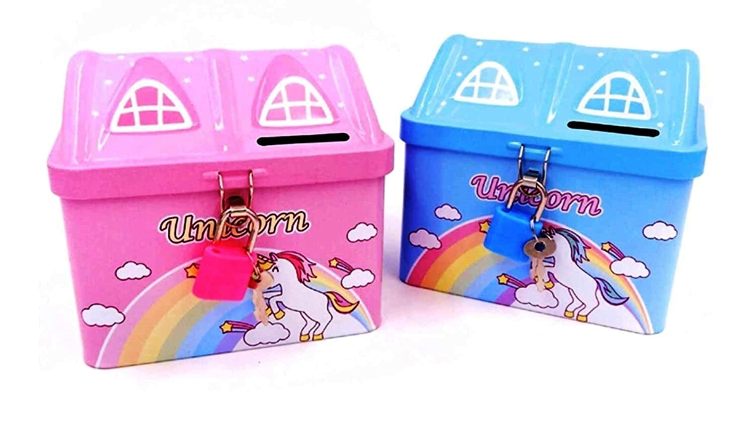 Toyshala Unicorn Metal House Design ( Pack Of 2 Piggy Bank) Unicorn Piggy Bank Unicorn Piggy Bank For Girls With Lock Unicorn Piggy Bank For Girls Stylish Money Bank Coin Bank, Traditional, Multi (B09WKDL891) Amazon Price History, Amazon Price Tracker