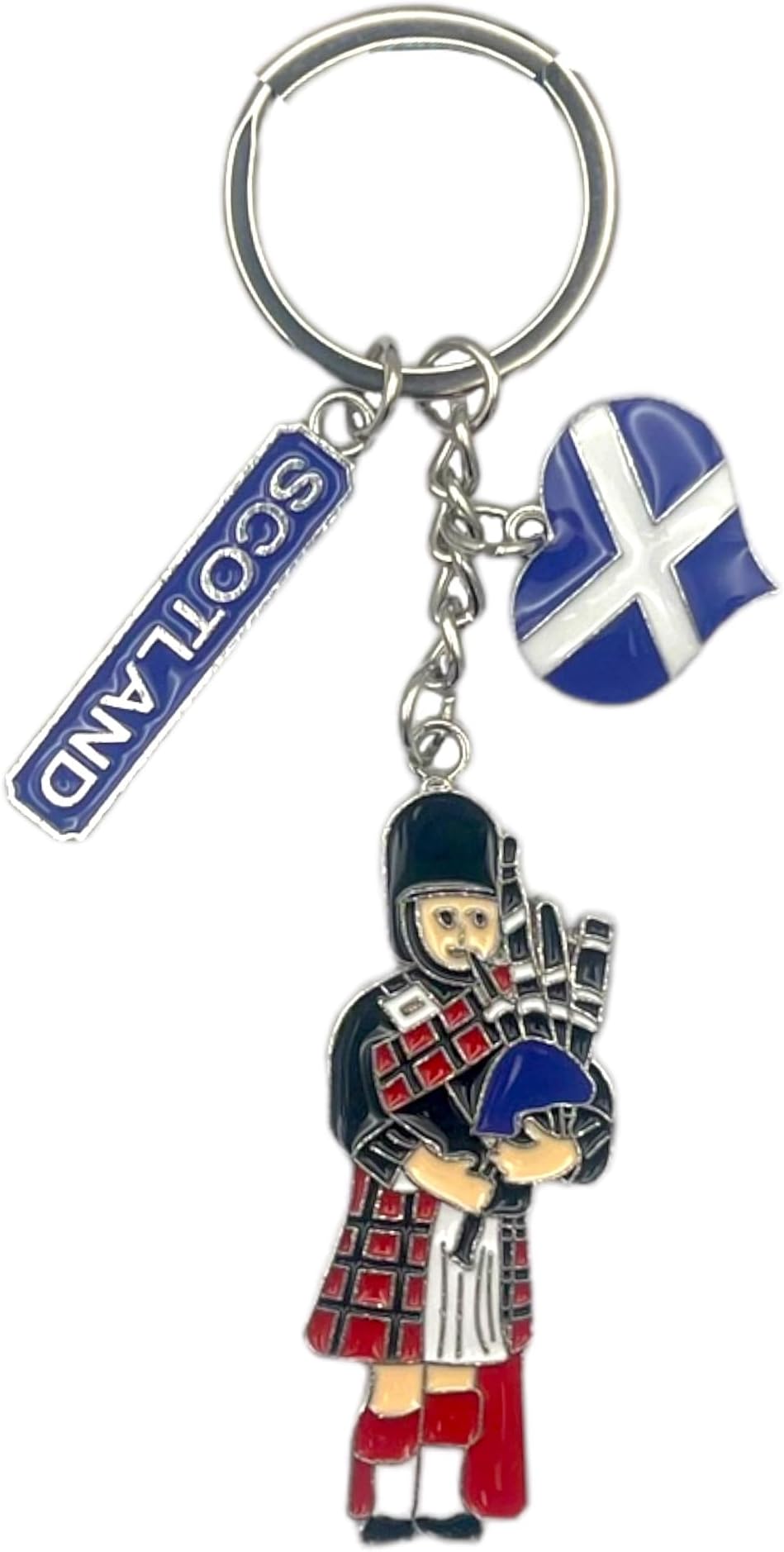 Souvenirs Scotland Keyring - Scottish Piper Keychain - Pipe Playing Scotland Key Chain - Edinburgh Gift Car Keychain, Multicolor