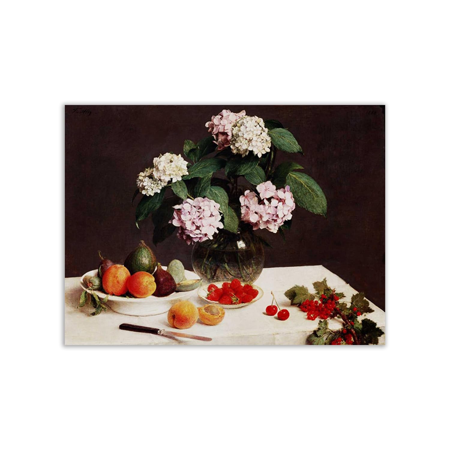 Poster Henri Fantin-Latour Still Life rideau de lumière impression papier d'art 100x75 cm