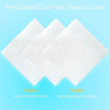 A+B Exfoliating & Repair Face Pads 10 Tx - 2-Step Acid Peel Serum Treatment with Glycolic, Salicylic, Kojic Acid & Retinol Hyaluronic Peptides for Smooth Skin, Pore Minimizer, Hyperpigmentation
