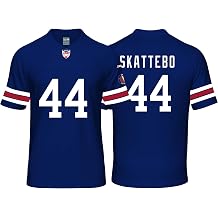 Mens/Women/Youth/Kid Football Stitched T-Shirt Blue/White