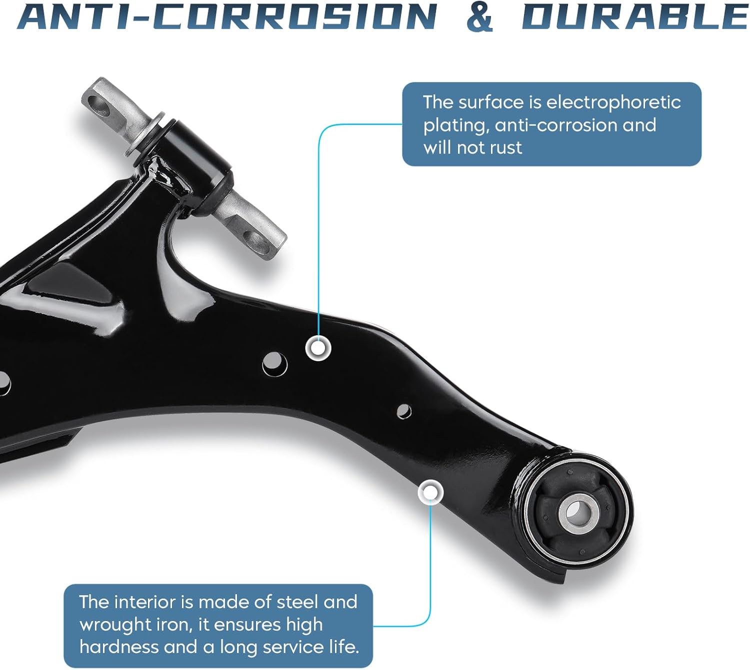 4Pcs Front Lower Control Arm for Hyundai Elantra 2001 2002 2003 2004 2005 2006, Sway Bar End Suspension Kit K620327 K620328 K90358