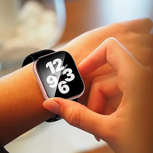 Miniatura 7 de Miimall Fundas de metal compatibles con Apple Watch de 1.575 pulgadas con protector de pantalla, carcasa de aluminio brillante HD de vidrio templado