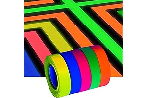 5 Colors Neon Gaffer Tape for Stage Lighting, Fluorescent Rainbow Color UV...