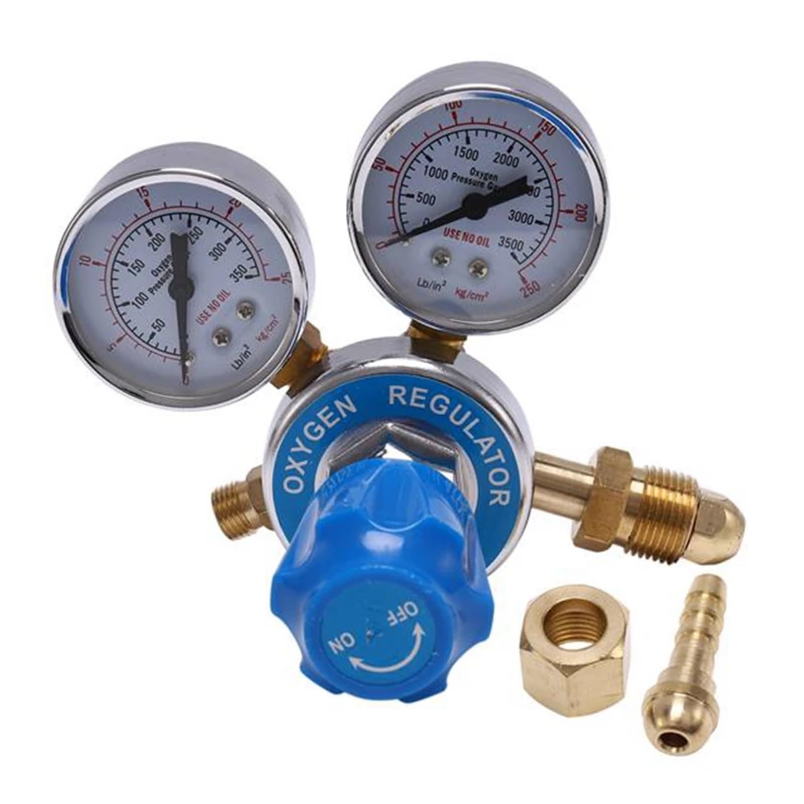 Reguladores de Botella de Gas y oxígeno, inhalador Reductor de presión de O2, regulador de Doble Calibre, regulador de Tanque de oxígeno