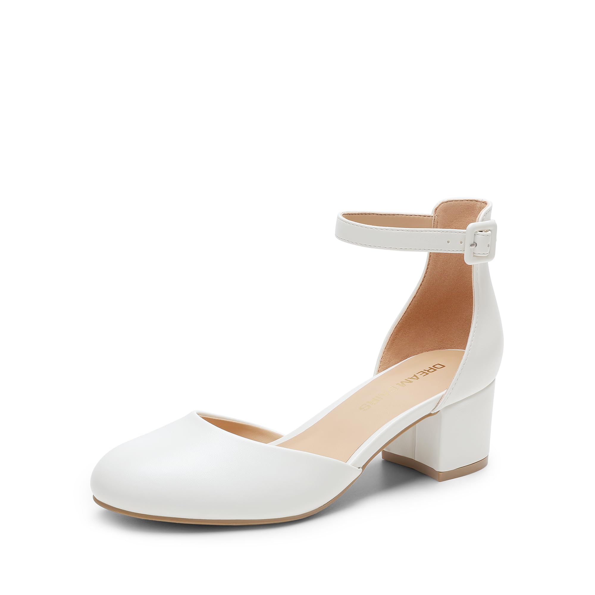 DREAM PAIRS Vrouwen gesloten teen dikke hakken enkelband lage blokhakken ronde teen jurk bruids bruiloft pumps schoenen, Zwart-nubuck, 7