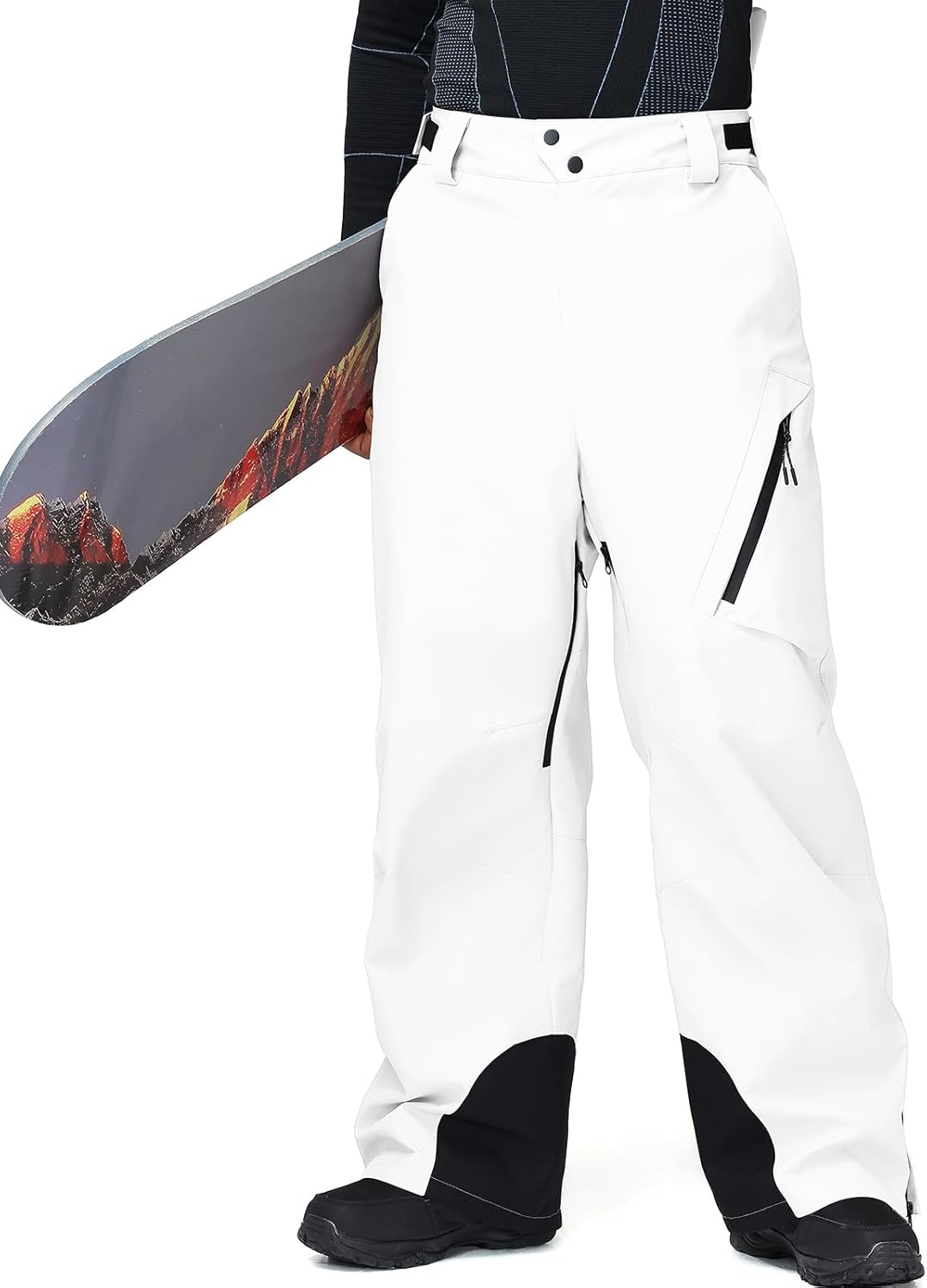 WOWULOVELY Womens Mens Ski Pants Baggy Cargo Snow Pants Loose Fit Waterproof Windproof Insulated Warm Insulated Winter Sport - Image 4