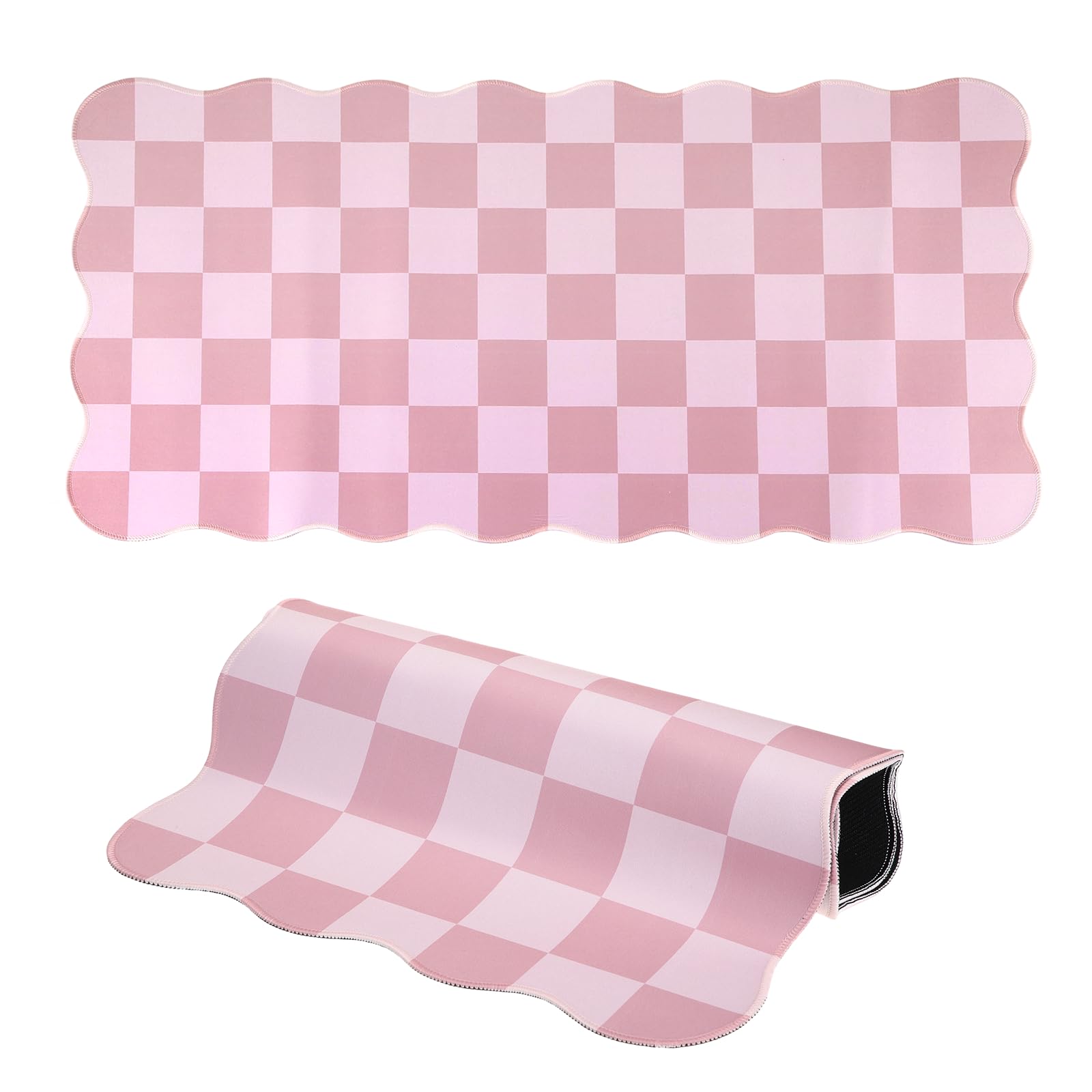 PATIKIL Desk Mat, 800x400x2mm Large Mouse Pad Computer Keyboard Mat Non Slip Waterproof Rubber Base Pad with Edge Stitching Soft for Home Office Gaming, Pink